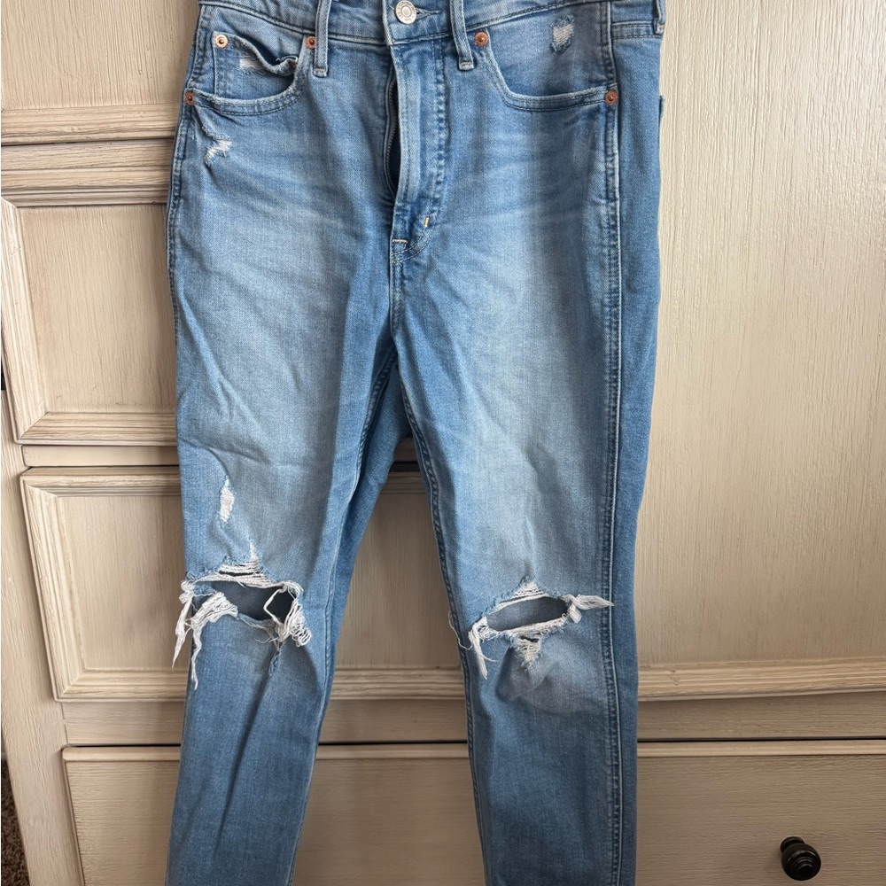 GAP Light Blue Ripped Ankle Jeans